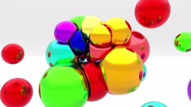 İş sunumu 4k için yumuşak metal toplar çarpışır