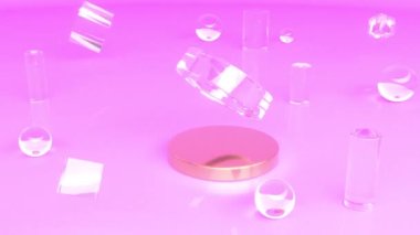 Pembe, soyut 3D stil cam tüp ile taklit edilir. Dikensiz 4k döngü oluşturabilir.