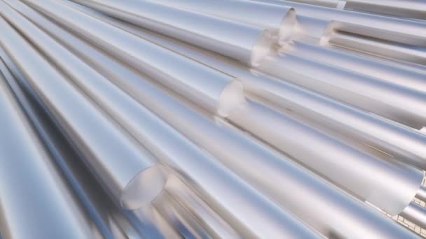 Tubulação Aço Tubo Metal Estilo Indústria Fabricação Industrial Fábrica — Vídeo de Stock