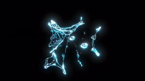 Синяя Вода Брызги Свежая Жидкость Дизайн Движения Жидкое Искусство Супер — стоковое видео
