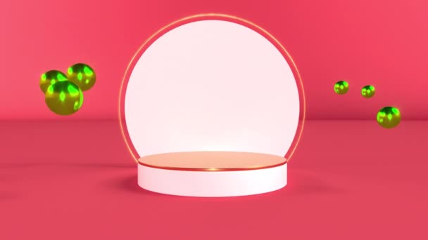 Mockup Piedestal Realistisk Stil Kosmetisk Produkt Töm Scenen Kan Loop — Stockvideo