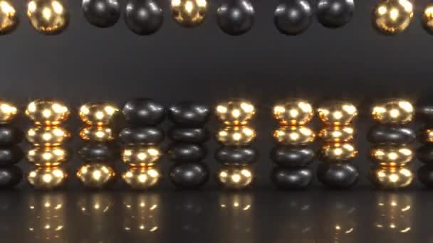 Sphères Douces Noir Sur Surface Noire Intro Minimal Motion Infographie — Video