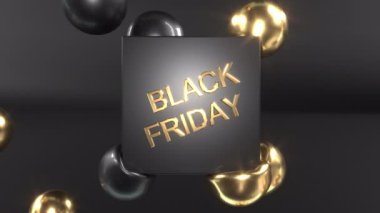 Black Friday altın küreleri dijital sanat 3D indirimli 4K