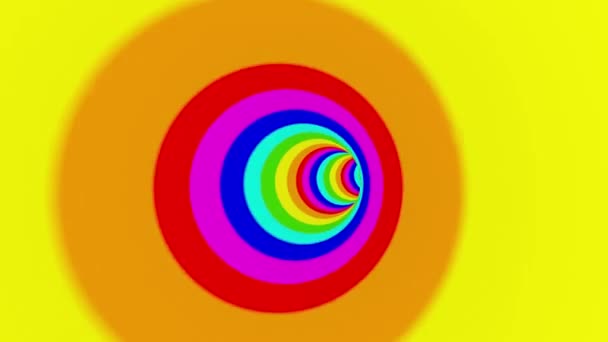 Rainbow Окрашен Круглый Туннель Способный Прорывать Безморскую — стоковое видео