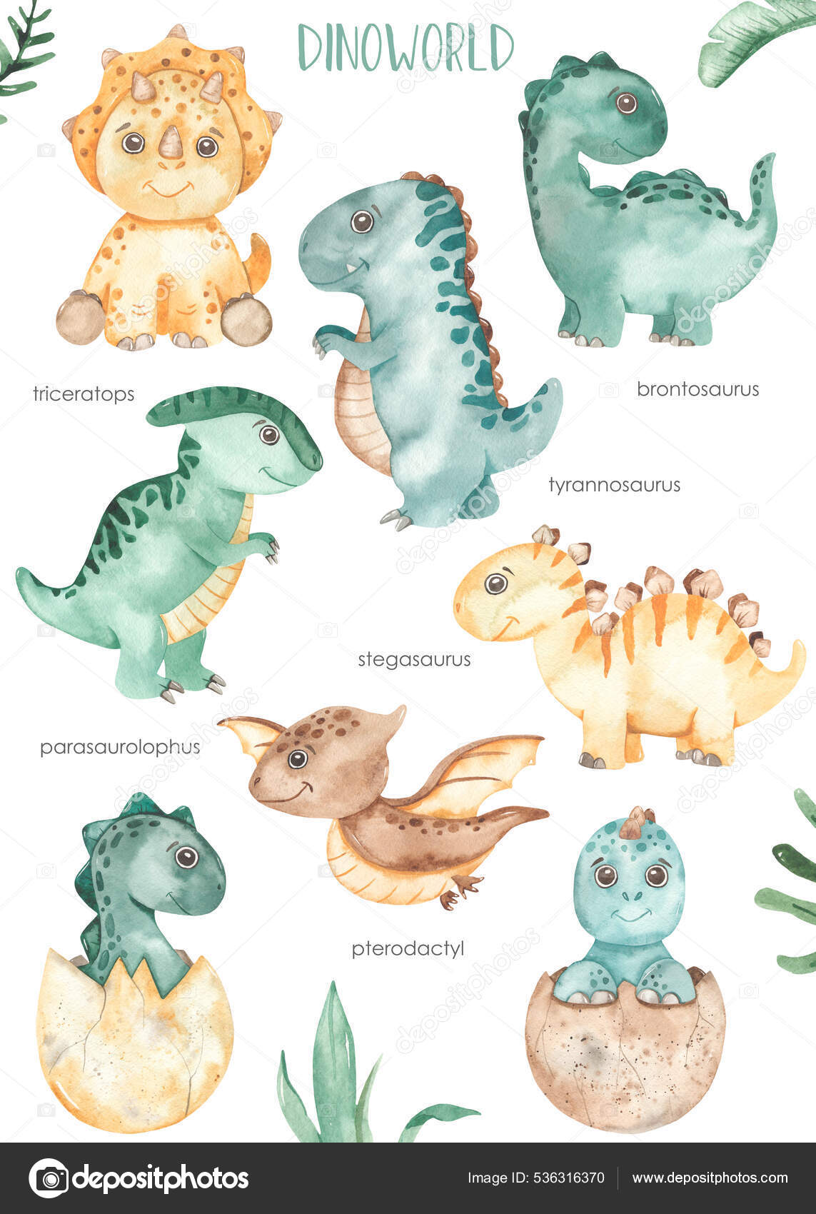 Cute Pterodactyl Dinosaur Illustration PNG Images