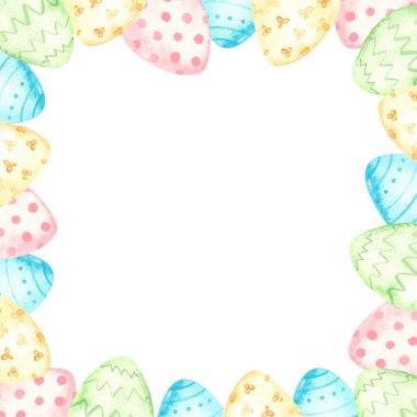 Paskalya yumurtaları sulu Paskalya karesi çerçevesi