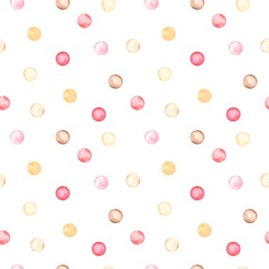 Pembe, kahverengi, bej daireler, benekli noktalar, beyaz arkaplanlı bir kız için balonlar.