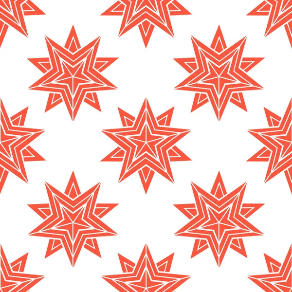 几何图形星星 矢量无缝图案 复古装饰品 — 图库矢量图片