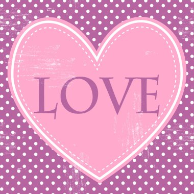 Kalbi olan eski model bir vektör. Düğün davetiyeleri için şablon, Sevgililer Günü tebrik kartı, etiket, kapak, vektör illüstrasyonu.