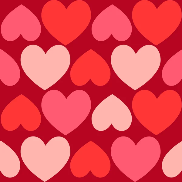 Rode Harten Vintage Vector Naadloos Patroon Liefde Romantisch Valentijnsdag Thema — Stockvector