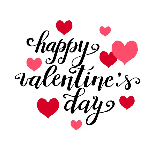 Валентинова Картка Серця Каракулі Білому Тлі День Святого Валентина Любовне — стоковий вектор