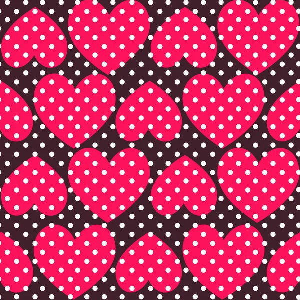 Red Hearts Vintage Vector Seamless Pattern Love Romantic Valentines Day — Stock Vector