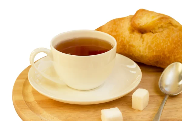 Té y croissant — Foto de Stock