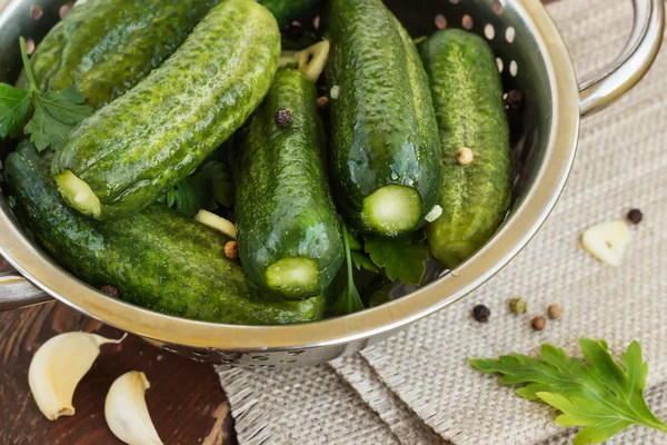 Gezouten komkommer. — Stockfoto