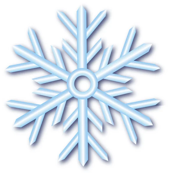 Fiocco Neve Azzurro Sfondo Bianco — Vettoriale Stock