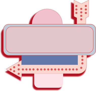 Düz arkaplan üzerinde sol ok ile açık pembe tabela