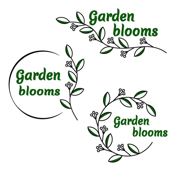 Ботаническая Модная Векторная Иллюстрация Зелени Креативный Дизайн Логотип Цветет Сад — стоковый вектор
