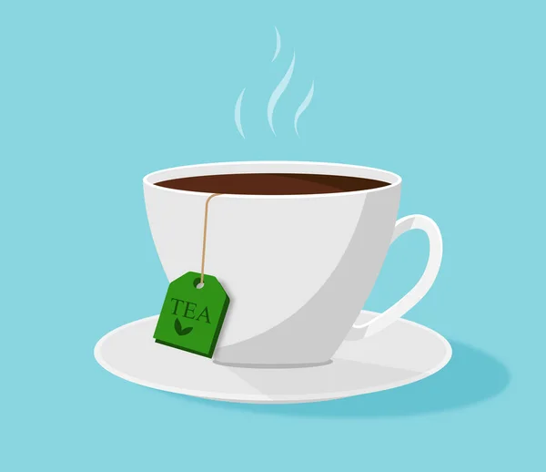 Cup Tea Smoke Float — Stockvector