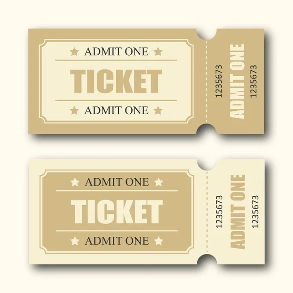  Realistic cinema or movie ticket template on light background