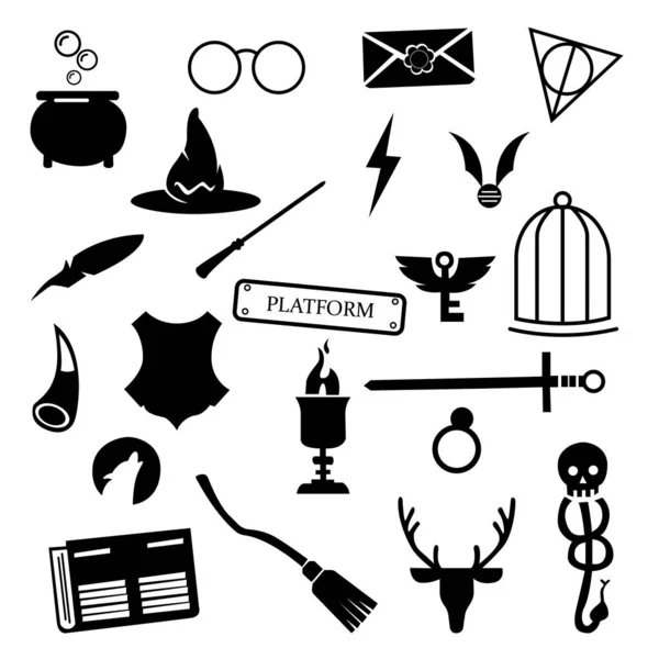 Vector Hand Drawn Illustration Witch Magic Item Illustration White Background — Stock Vector