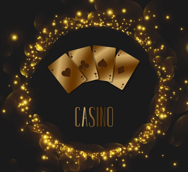 Ilustração Vetorial Fundo Casino Com Cartas Douradas Fundo Para Jogos —  Vetores de Stock