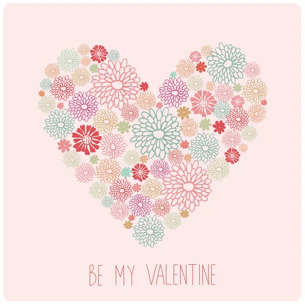 Valentine's day floral card Stock Vector