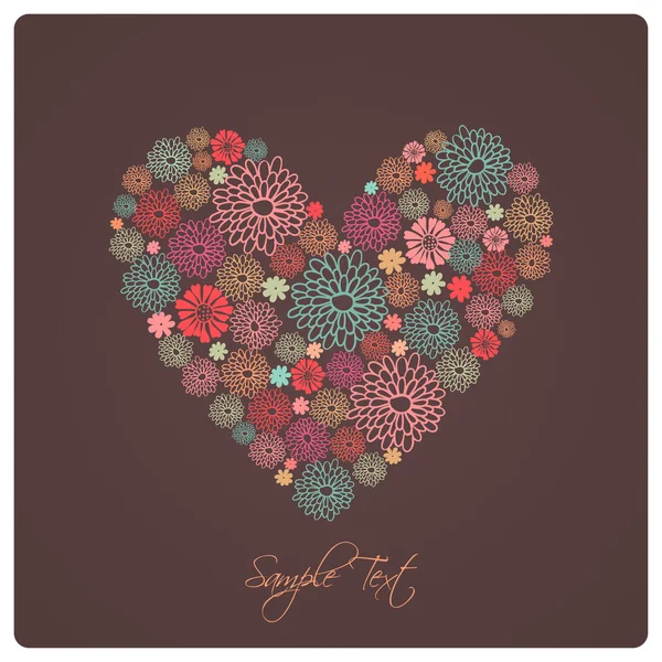 Corazón floral — Archivo Imágenes Vectoriales