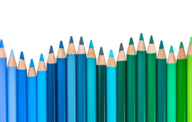 mavi ve yeşil boya kalemi ile dalga