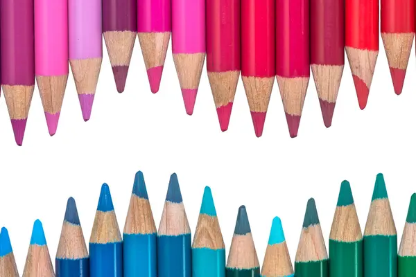 Opposite Waves with Colorful Crayons — Stock Photo, Image