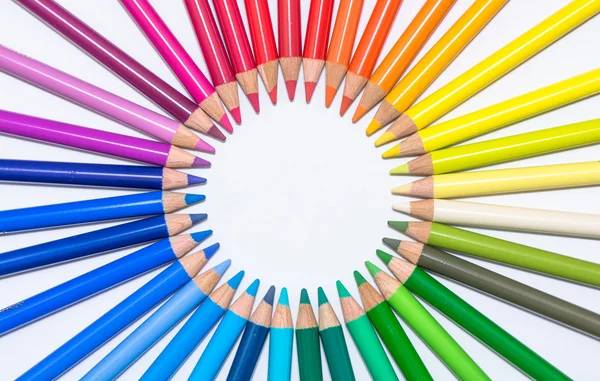 Cercle avec des crayons colorés — Photo