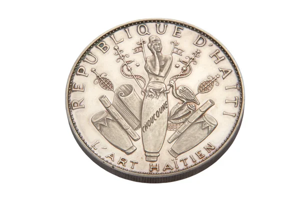 Ασημένιο νόμισμα από την Αϊτή — Φωτογραφία Αρχείου