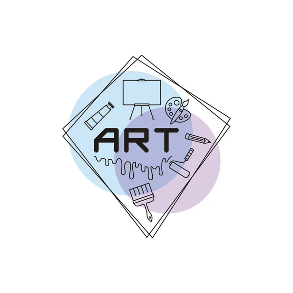 Sanat Için Basit Modern Tarzda Vektör Tasarım Logosu Çizgi Işçiliği — Stok Vektör