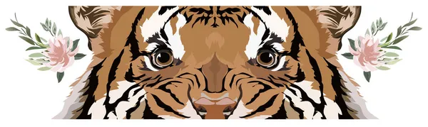 Векторная Иллюстрация Головы Тигра — стоковый вектор