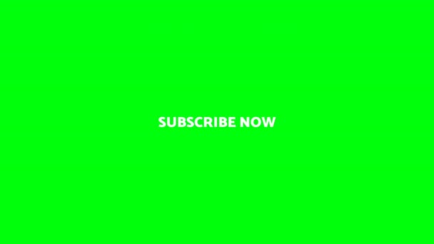 Subscribe Now. Green screen. Pop-up text screen saver with text Subscribe Now. For blogs, online lessons, webinars, training videos, video presentations, video demonstrations, video ads and other. — Stock Video