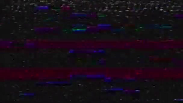 Panne und VHS-Effekt. Flimmernder Clip mit Signalstörung. Digitales Pixel-Schwarzweiß-Rauschen und vhs-Effekt. Die Probleme mit dem Videosignal des Fernsehers der 80er-90er Jahre. — Stockvideo