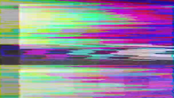 Renkli Çubuklu Bir Televizyon Iletiminin Test Kalıbı Vhs Efektli Smpte — Stok video