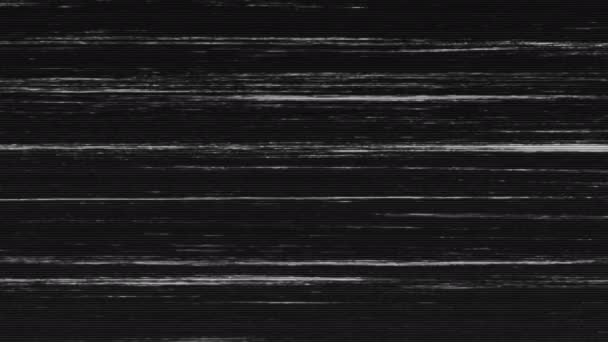 Animación digital abstracta analógica. fallos de VHS y ruido estático de fondo. Pantalla en blanco y negro. Apaga el televisor. Viejo televisor. Mala interferencia. Retro 80s, 90s. — Vídeo de stock