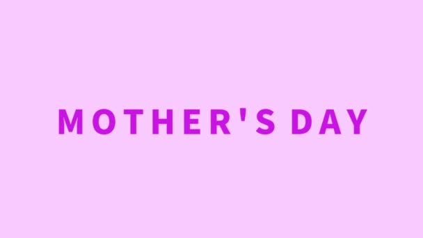 Mothers Day - text splash screen. Intro for Happy International Mothers Day. Female holiday concept. Greeting card design. — Vídeos de Stock