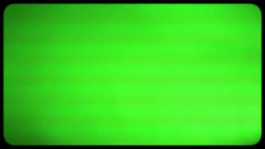Kineskop retro televizyonun sesi ve paraziti. Gürültü yapan yeşil ekran. Üst üste koymak için ideal. Kromakey.