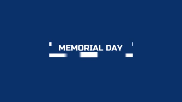 Memorial Day. Text intro. Pop-up screensaver with text - Memorial Day Remember and Honor. USA patriotic american national day of memory of veterans concept. — Vídeos de Stock