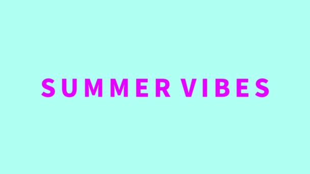 Динамічна текстова анімація з цитатою - Summer Vibes. Ідеально підходить як текстова назва ваших відео, соціальних медіа, новин, відеоблогів, реклами та літніх заходів . — стокове відео
