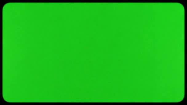 Green TV screen with signal graininess and noise vhs effect. Effect of kinescope retro TV. Ideal for overlay. — Stok video