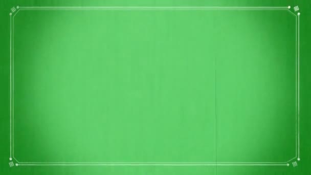 绿色屏幕上的复古效果 一个复古的电影框架从无声的电影时代 Chromakey 电影放映机闪烁的背景 — 图库视频影像
