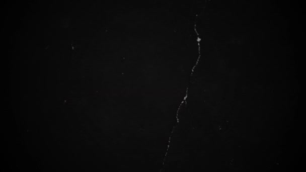 Retro Scratches Texture Damaged Black Screen Distortion Dirt Scratches Light — Stock Video