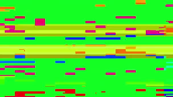 Écran Vert Effet Glitch Vhs Effet Bruit Pixel Numérique Sur — Video