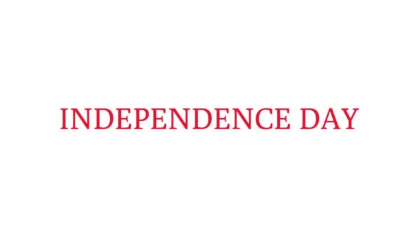 Introduzione Patriottica Grafica Del Movimento Giorno Indipendenza Testo Rosso Sfondo — Video Stock