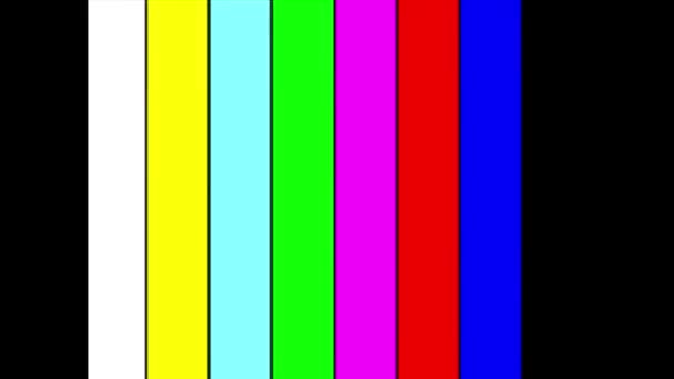 Test Pattern Transmission Colorful Bars Interference 80S Smpte Color Stripe — Stok video