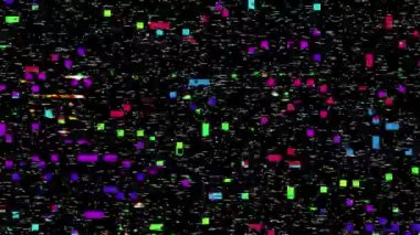 Dijital pikselin renk bozukluğu efekti. 80 'lerin TV' sinin video sinyalindeki problemler ve ekrandaki parazitler.