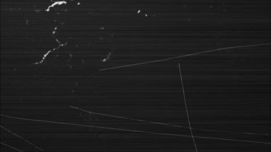 Damaged black screen. Scratch effect. Retro TV screen with scratches and damage. Distortion Dirt and Scratches and Light Leaks.