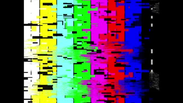 Smpte Color Bars Glitch Effect Smpte Color Stripe Technical Problems — Stok video